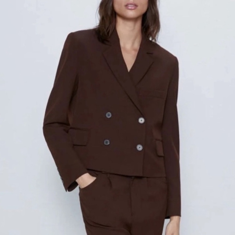 NWT Zara Cropped Double Breasted Blaze - Size L